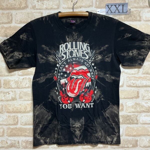 新品 ザ ローリングストーンズ XXLサイズ Tシャツ YOU WANT 半袖 タイダイ ムラ染 絞り染め ロックバンド バンドTシャツ