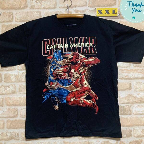 新品 キャプテンアメリカ アイアンマン Tシャツ XXL サイズ シビルウォー 海外製