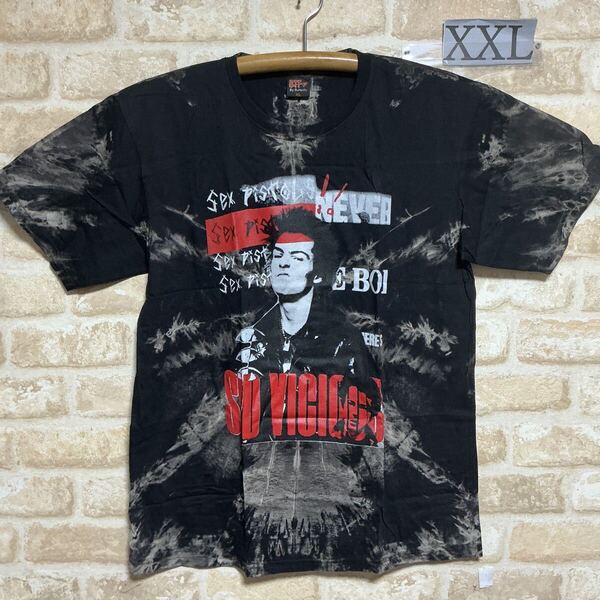 Sid vicious シドヴィシャス Tシャツ XXLセックスピストルズ ② 絞り染め ムラ染 タイダイ ロックバンド 半袖