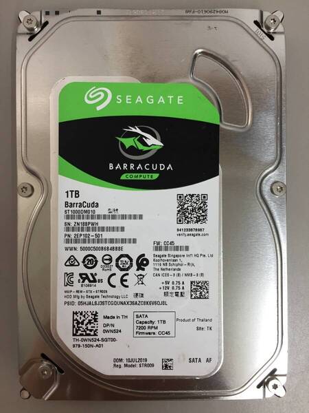 a◇8790時間 SEAGATE BarraCuda ST1000DM010 3.5インチHDD 『正常判定』 1.0TB