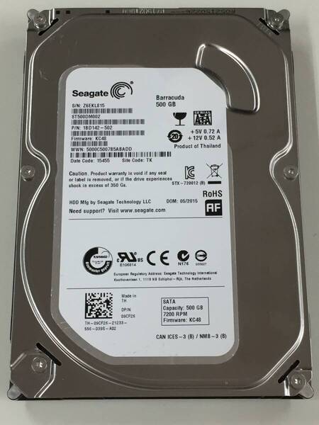 a◇18431時間 Seagate ST500DM002 3.5インチHDD 『正常判定』 500GB