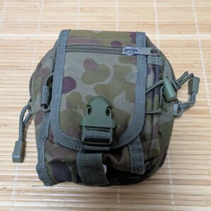【中古】自衛隊 PX品グッズ 陸自迷彩 ベルトポーチ スマホポーチ ウエストポーチ 緑 陸上自衛隊 モール MOLLE対応 MB-2174JC