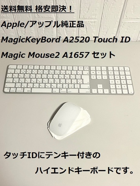 送料無料 Apple Magic KeyBord A2520 Touch ID 機能搭載 & Magic Mouse2 A1657 セット / アップル マジックキーボード・マウス2 セット