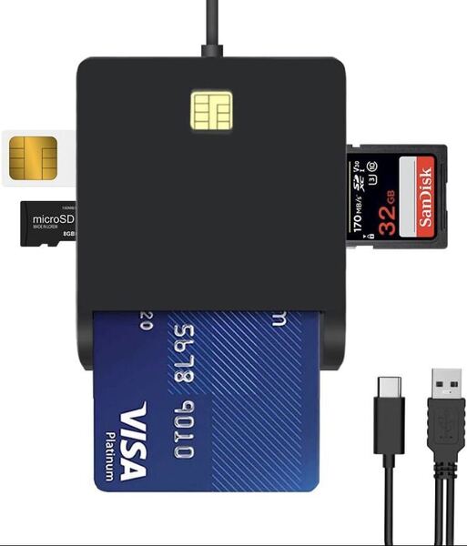 カードリーダー マイナンバーカード対応 IC/SDカードリーダー接触型 自宅で確定申告 国税電子申告 納税システム e-Tax対応