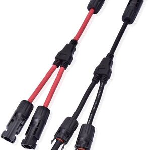 Y型並列MC4コネクター MMF + FFM ブランチ ソーラーパネル 接続ケーブル用 10AWG 耐候性 UV耐久 IP67防水(オス・メス) 2本セット