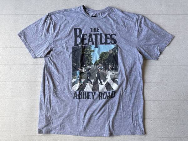 ☆送料無料☆ THE BEATLES ビートルズ USA直輸入 古着 半袖 ABBEY ROAD アビイロード Tシャツ メンズ 2XL グレー トップス 中古 即決