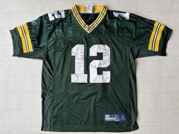 ☆送料無料☆ Reebok USA直輸入 古着 NFL グリーンベイ・パッカーズ アーロン・ロジャース ゲームシャツ メンズ 48 グリーン 中古 即決