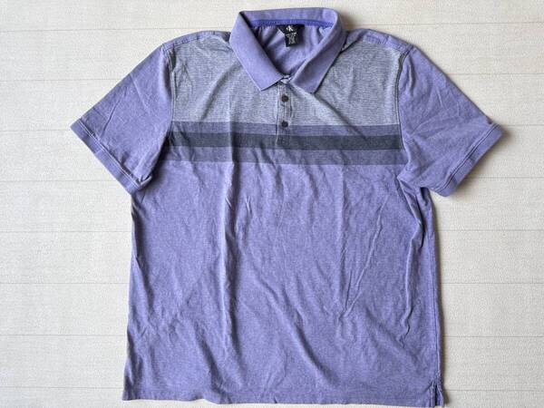 ☆送料無料☆ ck Calvin Klein シーケー カルバンクライン 古着 半袖 ポロシャツ メンズ XXL パープル トップス 中古 即決