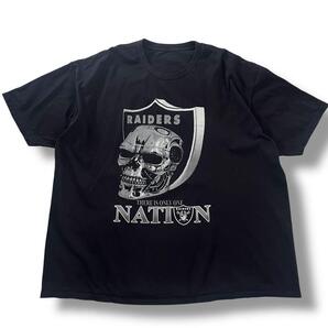 古着 NFL レイダース RAIDERS アメフト Tシャツ スカル XXL相当