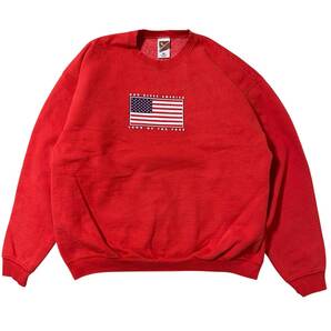 アメリカ古着 00s ヴィンテージ スウェット トレーナー 星条旗 裏起毛 XLサイズ メキシコ製 【H260】