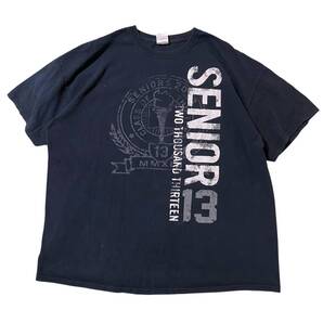 アメリカ古着 SENIOR 半袖 Tシャツ プリント GILDAN ギルダン 2XL ビッグサイズ ブラック 黒色 【I1863】