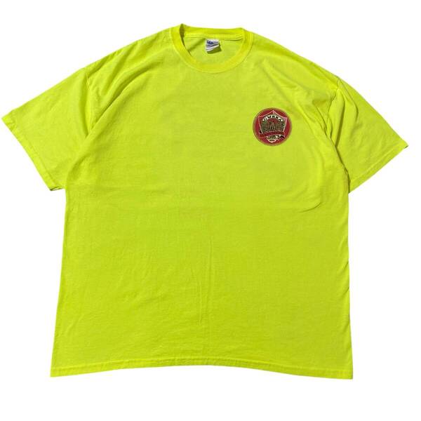 アメリカ古着 企業物 蛍光カラー 半袖 Tシャツ イーグル 鷲 2XL ビッグサイズ US古着 【I1877】