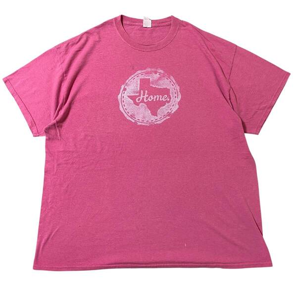 アメリカ古着 半袖 Tシャツ プリント US古着 ピンク クルーネック 2XL ビッグサイズ 【I1937】