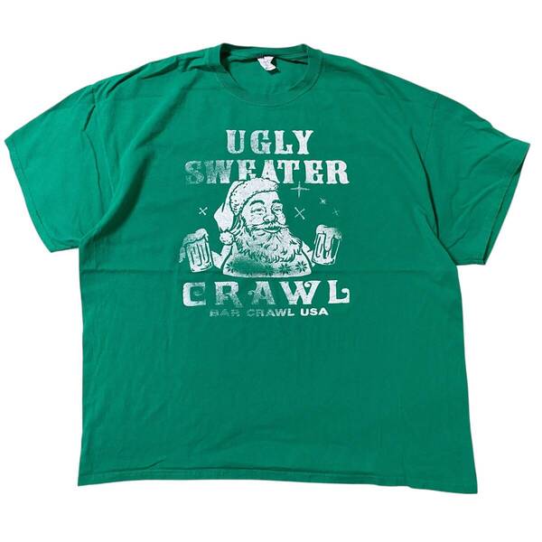 アメリカ古着 サンタクロース バー 企業物 半袖 Tシャツ プリント US古着 クルーネック 2XL ビッグサイズ 【I1965】