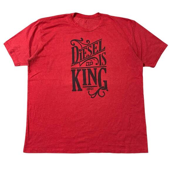 アメリカ古着 DIESEL IS KING 半袖 Tシャツ プリント US古着 クルーネック レッド 赤色 【I1987】