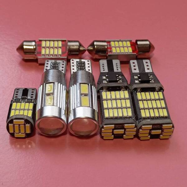 U61/62W タウンボックス 超爆光!T10 LED ルームランプ バックランプ ポジション ナンバー灯 7個セット ホワイト /45/10/26/t31