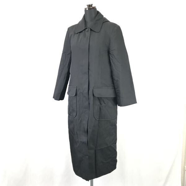 90s-00s/Made in Japan☆スーツにも合う♪ステンカラーロングコート【women’s size -M-L/黒/black】Coats/Jackets/Jumpers◇zBH290