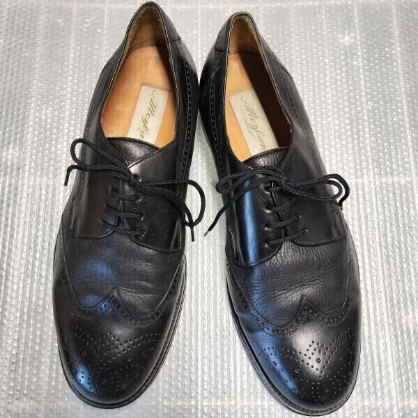 80s-90s?/Vintage☆メツランMezlan☆本革ウイングチップ【9/26.5-27.5/黒】ドレス/ビジネスシューズ/dress/leather/shoes/Spain◇b7S23