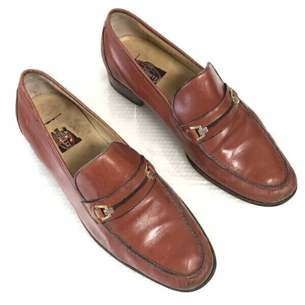 6万↑☆BARRETT/バレット☆本革/ビットモカシン/ローファー【8.5/26.5-27.0/茶/BROWN】スリッポン/ビジネス/Vintage/dress shoes〇BA-163
