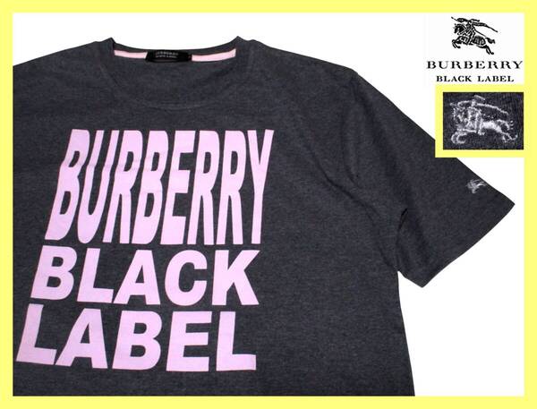 幻の未使用品!大人気 L!BIGブランドロゴプリント Tシャツ 日本製 半袖 夏 バーバリーブラックレーベル BURBERRY BLACK LABEL ホース刺繍