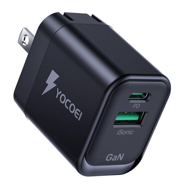 33W PD充電器 2ポート(USB-A×1 USB-C×1/超小型 Type-C 急速充電器 折り畳み式) PD3.0/QC3+対応/PPS規格対応/PSE技術基準適合