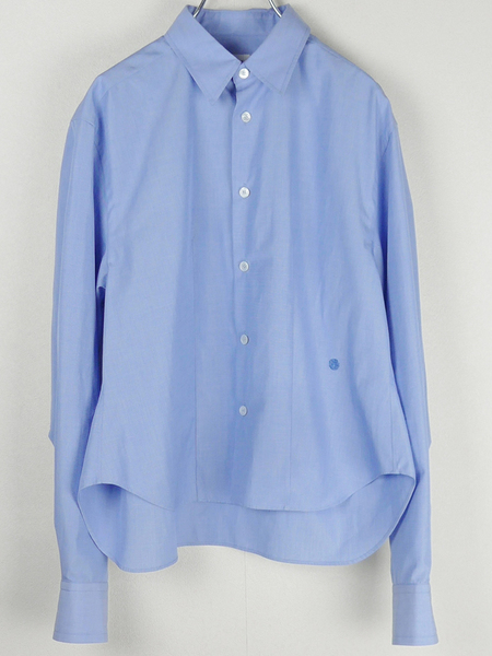 BLAMINK ブラミンク 24SS レギュラースリムシャツ(LT.BLUE) 36ライトブルー Drawer コットン ブラウス ロゴ刺繍ワンポイント ドレスシャツ