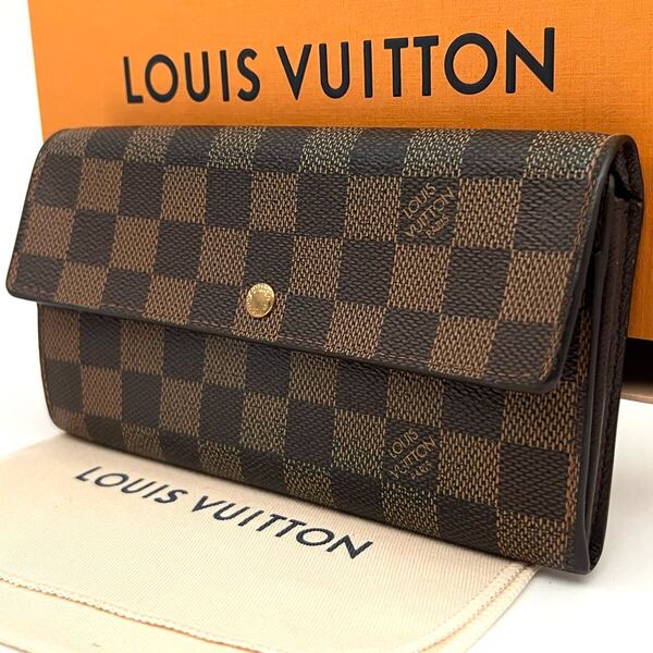 【美品】Louis Vuitton ルイヴィトン ポルトフォイユ・サラ ダミエ・エベヌ 人気モデル