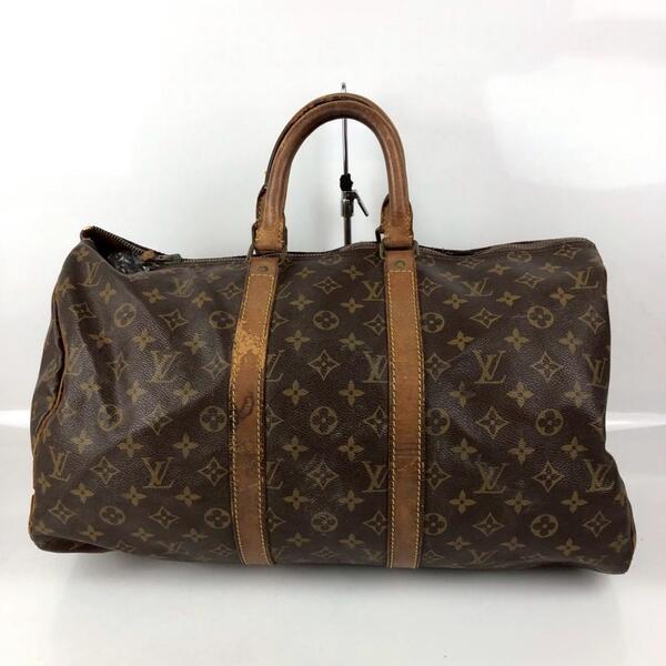 LOUIS VUITTON ルイヴィトン モノグラム キーポル45 ボストンバッグ レディース ブランド ブラウン 旅行バッグ 大容量 レザー 中古