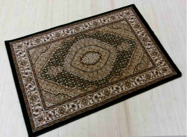 玄関マット ラグ カーペット 120×80cm 高密度織り 糸密度765,000本/1㎡ 屋内 室内 手洗い可能 オリエンタル ペルシャ 09番
