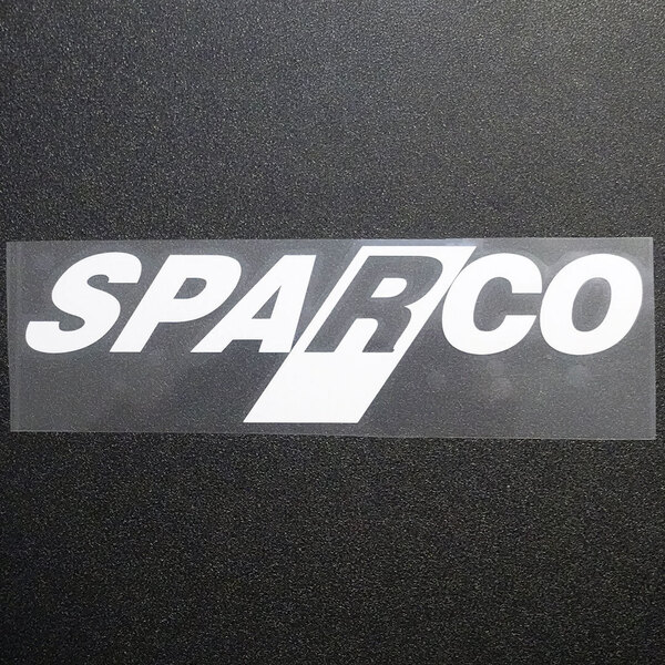 新品・未使用☆SPARCO スパルコ カッティングステッカー ホワイト 1枚 縦58mm×横202mm |デカール|切り文字|切文字|新品|送料無料