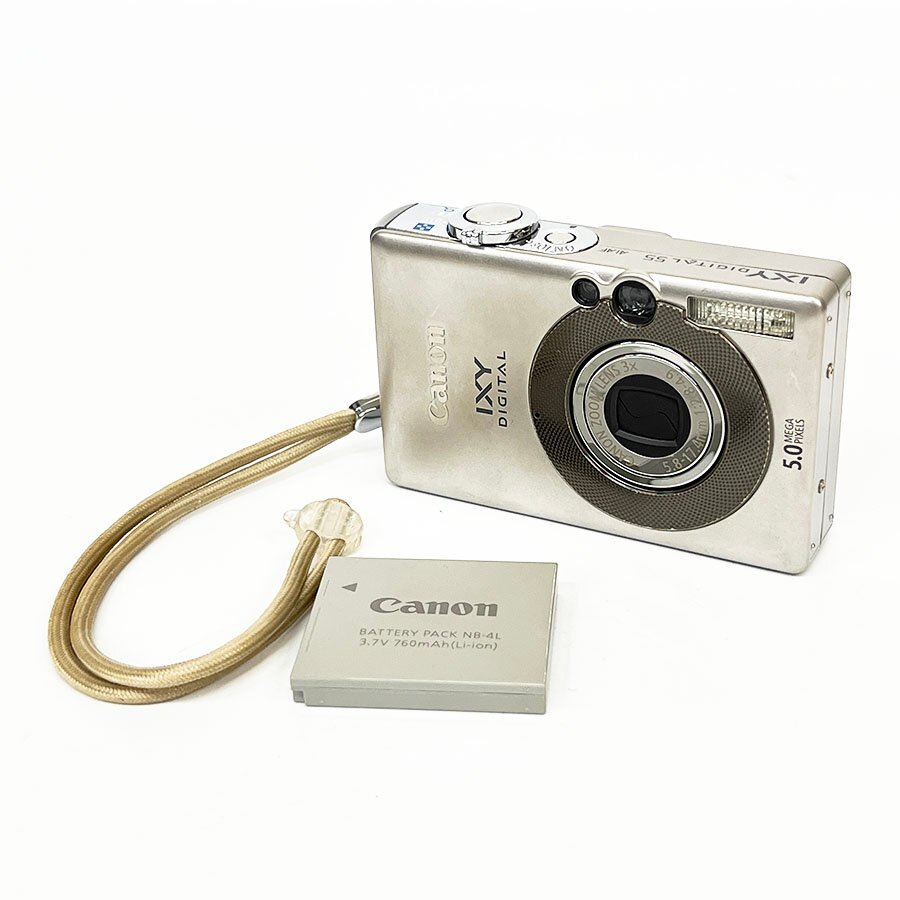 【動作品・欠品無】Canon キャノン IXY DIGITAL 55 シルバー Yahoo!オークション -「canon ixy digital 55」の落札相場・落札価格