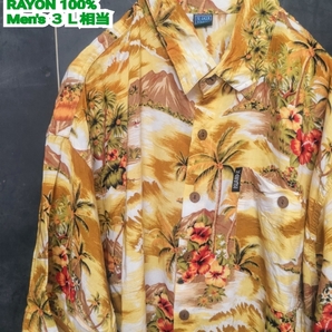 ★送料無料★ US古着 ISLAND-X HAWAII アロハシャツ ハワイアンシャツ 3L 相当