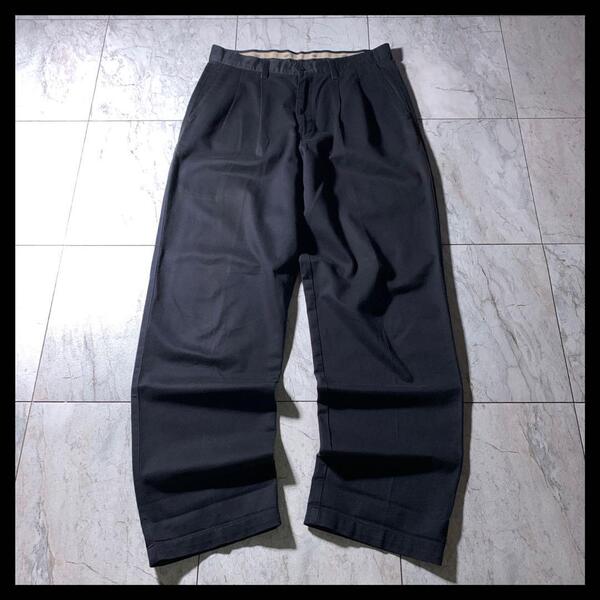 00s DOCKERS ドッカーズ 2タック チノパン スラックス 黒 W32