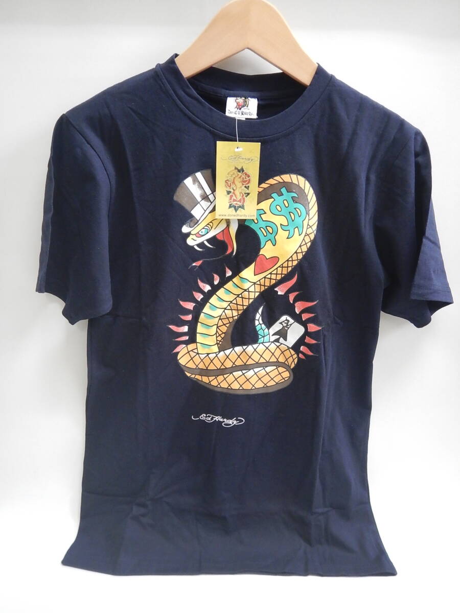 新品未使用品■Ed Hardy エドハーディー ド 蛇 スネーク メンズ半袖Tシ