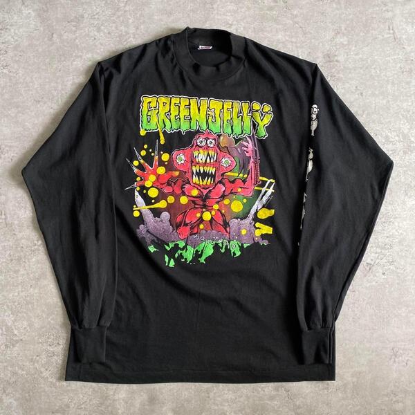 スペシャル 90s ビンテージ 1993 GREEN JELLY グリーン ジェリー CEREAL KILLER SOUNDTRACK プロモ ロンT Tシャツ USA製 黒 ブラック XL