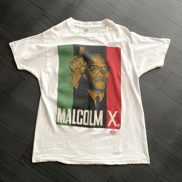 激レア 80s ビンテージ ORIGINAL KACY PRODUCT MALCOLM X マルコムX Tシャツ USA製 両面プリント XL 1980s アメリカ製