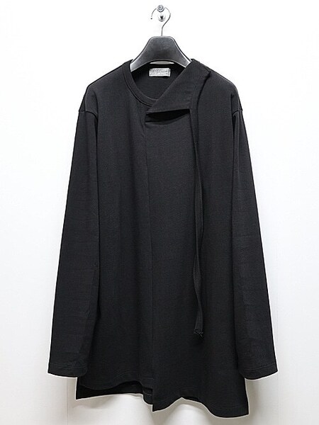 SALE30%OFF/Yohji Yamamoto・ヨウジヤマモト/15/マスターシード天竺 衿アシメ長袖/BLACK・3