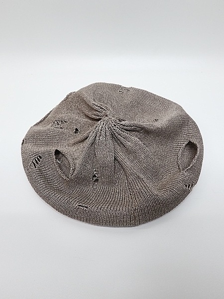 SALE30%OFF/Yohji Yamamoto・ヨウジヤマモト/1/13L/S天竺 穴あきベレー/GRAY