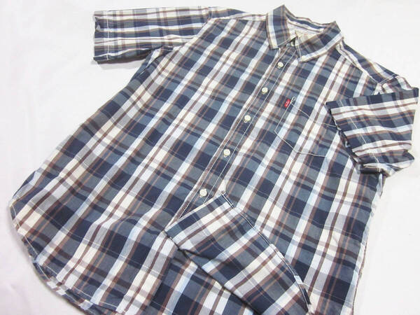 送料無料!! 2008年 Levi's RedTab Red Tab リーバイス レッドタブ オーバーチェック BD ボタンダウン コットンシャツ L 中国製