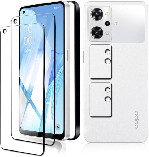 2309378 ガイド枠付き】OPPO Reno9 A ガラスフィルム+ Reno 9A カメラフィルム(2+2枚セット)オッポ リノ9 A 用の フィルム oppo reルム