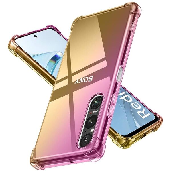 2301160☆ PNEWQNE Xperia 1 VI 用ケース グラデーション クリア 全面保護カバー SO-51E SOG13 ケース 耐衝撃 衝撃吸収 tpu 耐震 ソフト