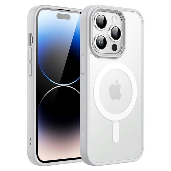 2301173☆ JETech iPhone 14 Pro 6.1インチ用 マグネット ケース MagSafeに対応 半透明のマット背面 薄型 耐衝撃 カバー (グレー)