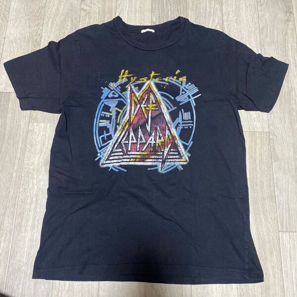 GU デフ・レパード 半袖Tシャツ Mサイズ 黒 送料無料 古着