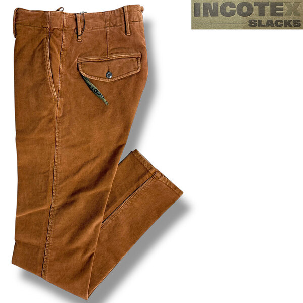 J7006 新品 インコテックススラックス 11X151 テーパードフィット ストレッチノープリーツパンツ ブラウン 29 INCOTEX SLACKS