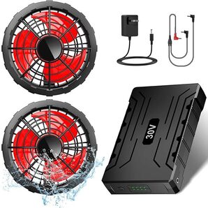 【30V超高出力&40000mAh/148Wh大容量&2025業界超強】ファンバッテリーセット 空調作業服用 暴風ファン