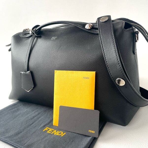 美品* FENDI フェンディ バイザウェイ 8BL125 ミディアムバッグ 黒 ハンドバッグ ショルダーバッグ 2way ブラック レザー