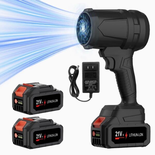 ブロワー 集塵機 コードレス 充電式 21V 180000rpm バッテリー2個付き エアダスター 洗車 大容量 8000mAh マキタ互換 予備バッテリー 強力
