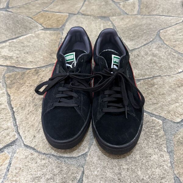 PUMA suede スニーカー シューズ プーマスウェード ブラック オレンジ 黒 25cm