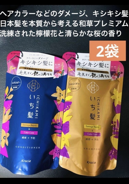 いち髪 ダメージリペア & カラーケア シャンプーコンディショナー 詰替セット送料込