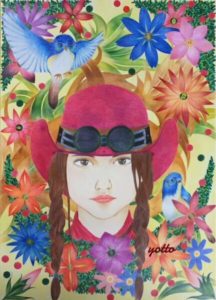 色鉛筆画「 AMAZING STORIES 」A2・額付き◇◆手描き◇原画◆yotto